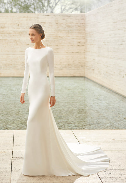 Rosa Clará Couture Dylan Crepe Column Wedding Dress