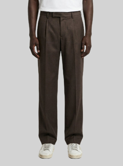 Pt Torino Samuel Trousers In Wool Drill Brown