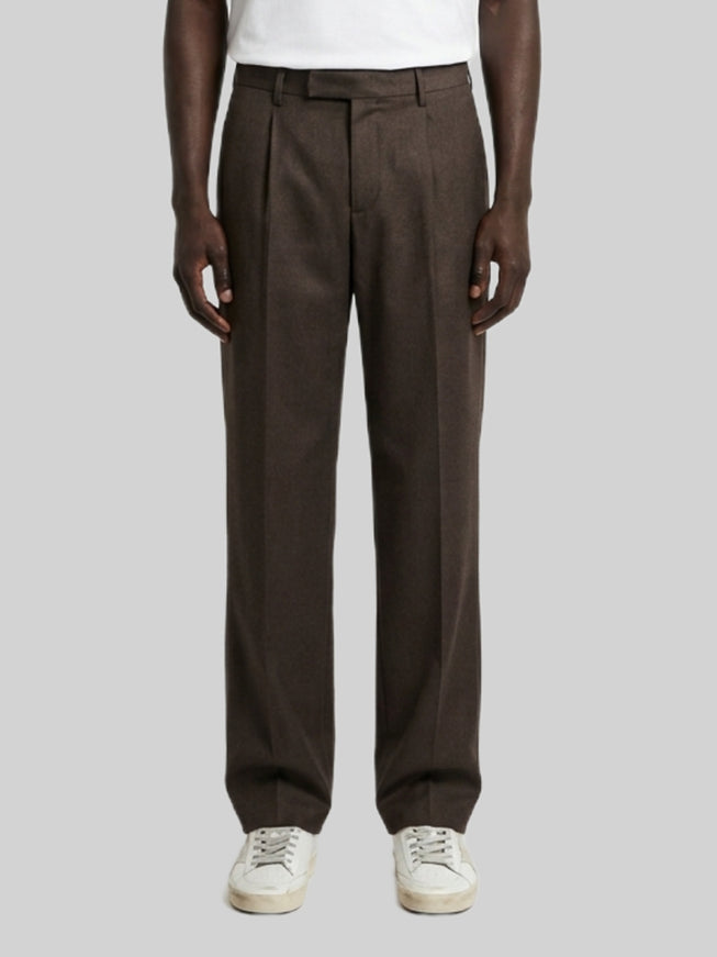 Pt Torino Samuel Trousers In Wool Drill Brown