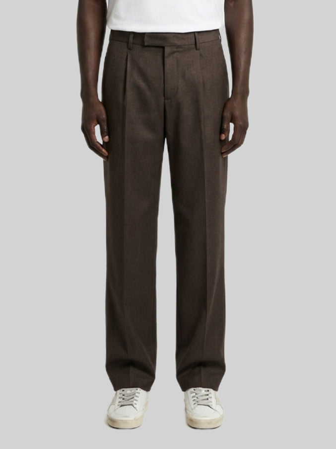Pt Torino Samuel Trousers In Wool Drill Brown