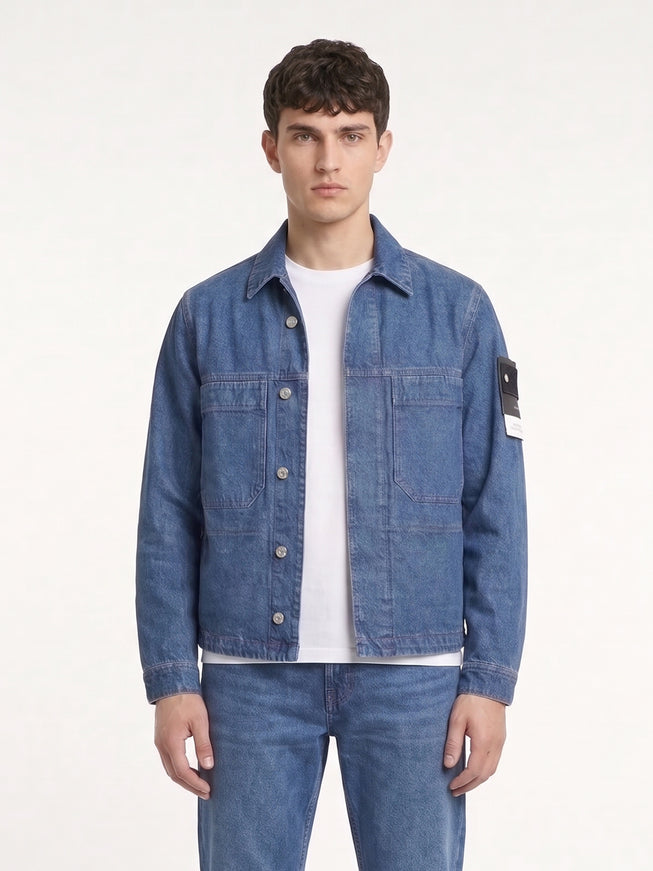 Stone Island Indigo Denim Jacket Blue