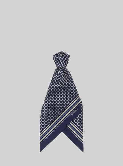Saint Laurent Lavallière Ribbon In Silk Twill QT Blue