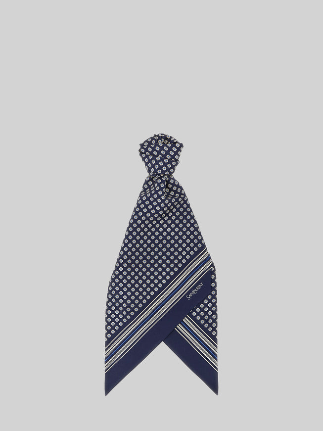 Saint Laurent Lavallière Ribbon In Silk Twill QT Blue