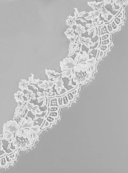 Rosa Clará Couture Manila Rebrodé Lace Soft Tulle Wedding Veil