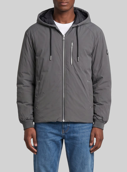Moose Knuckles Northdale Hooded Bomber Jacket Grey