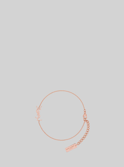 Saint Laurent Cassandre Heart Bracelet In Brass Gold