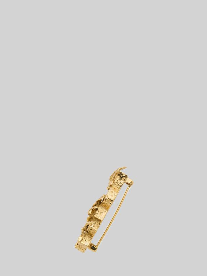 Saint Laurent Cassandre Brooch In Metal With Hydrangea Motif