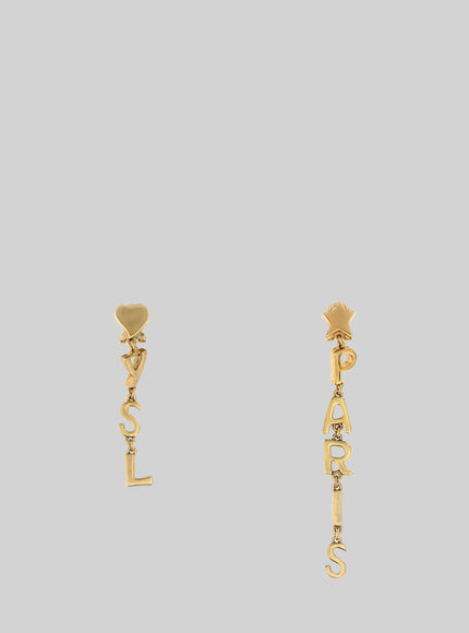 Ysl Paris Drop Earrings In Metal