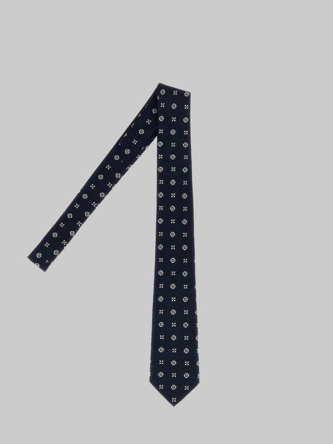 Saint Laurent Tie With Small Embroideries QT Blue
