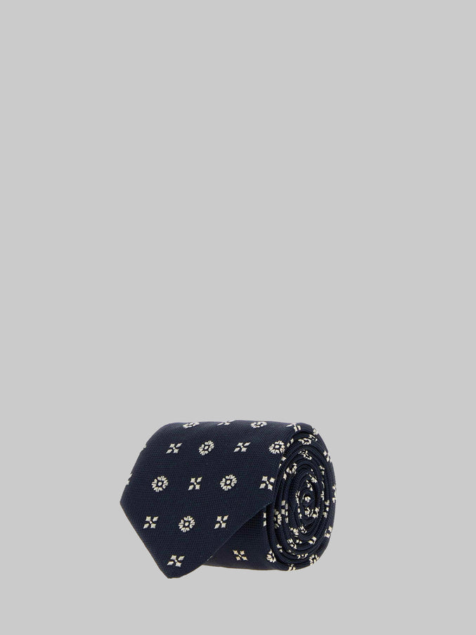 Saint Laurent Tie With Small Embroideries