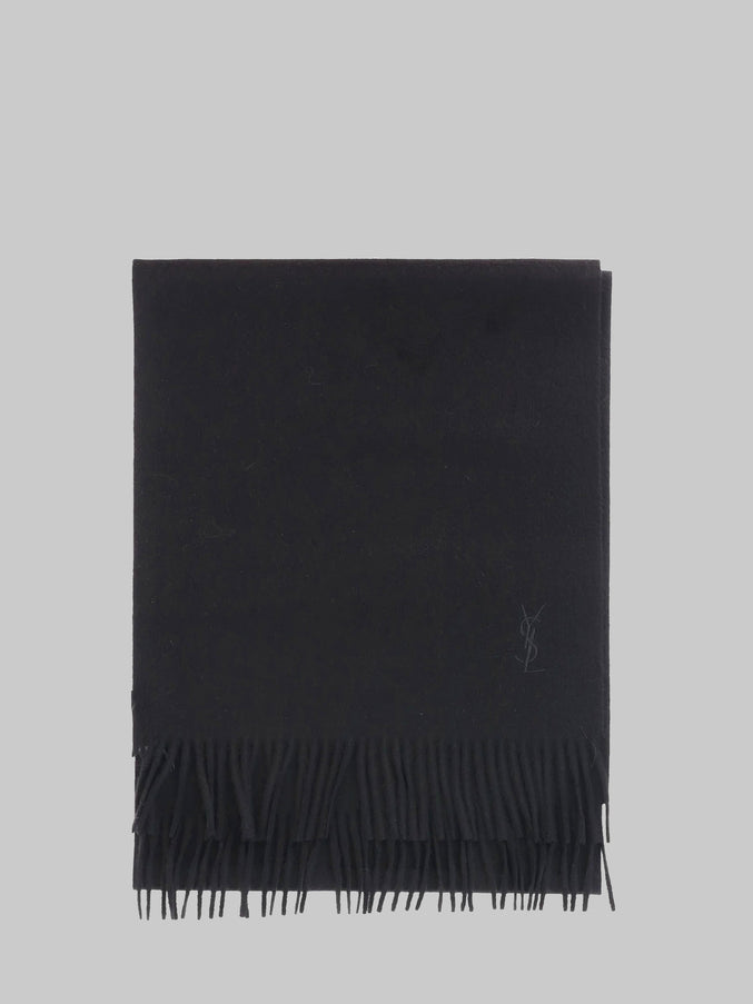 Saint Laurent Black Cashmere Scarf QT Black
