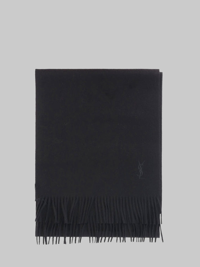 Saint Laurent Black Cashmere Scarf QT Black