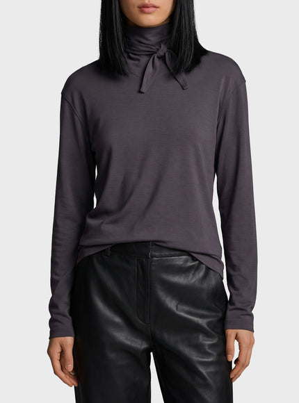 Lemaire Long-sleeve Scarf Top Grey