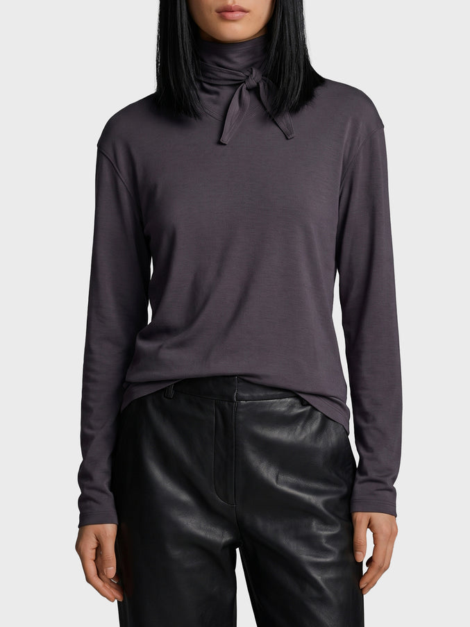 Lemaire Long-sleeve Scarf Top Grey