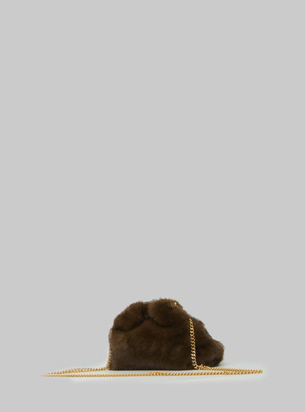 Stella Mccartney Faux Fur Falabella Mini Drawstring Bag