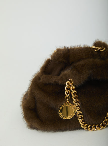 Stella Mccartney Faux Fur Falabella Mini Drawstring Bag