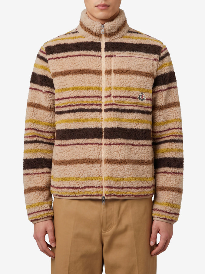 Moncler Teddy-effect Zip Cardigan Brown