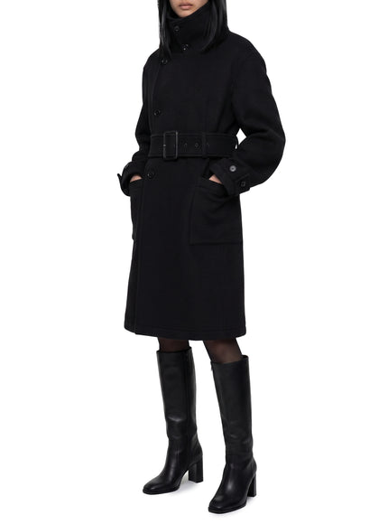 Lemaire Black Fitted Wrap Coat