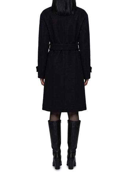 Lemaire Black Fitted Wrap Coat