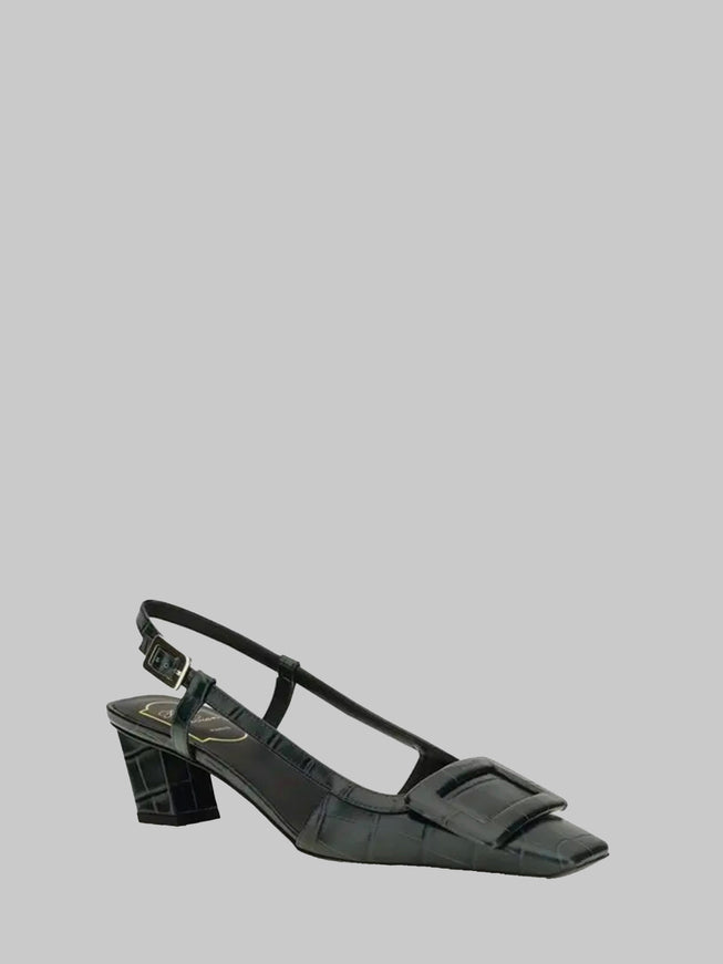 Roger Vivier Night Green Belle Vivier Slingback Pumps