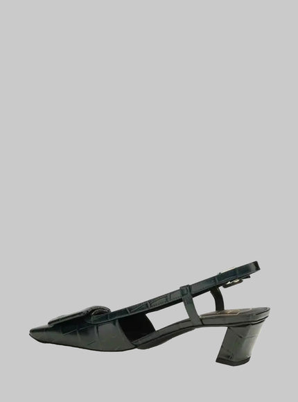 Roger Vivier Night Green Belle Vivier Slingback Pumps