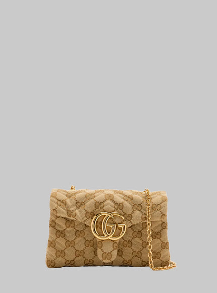 Gucci Mini Gg Marmont Shoulder Bag QT Beige