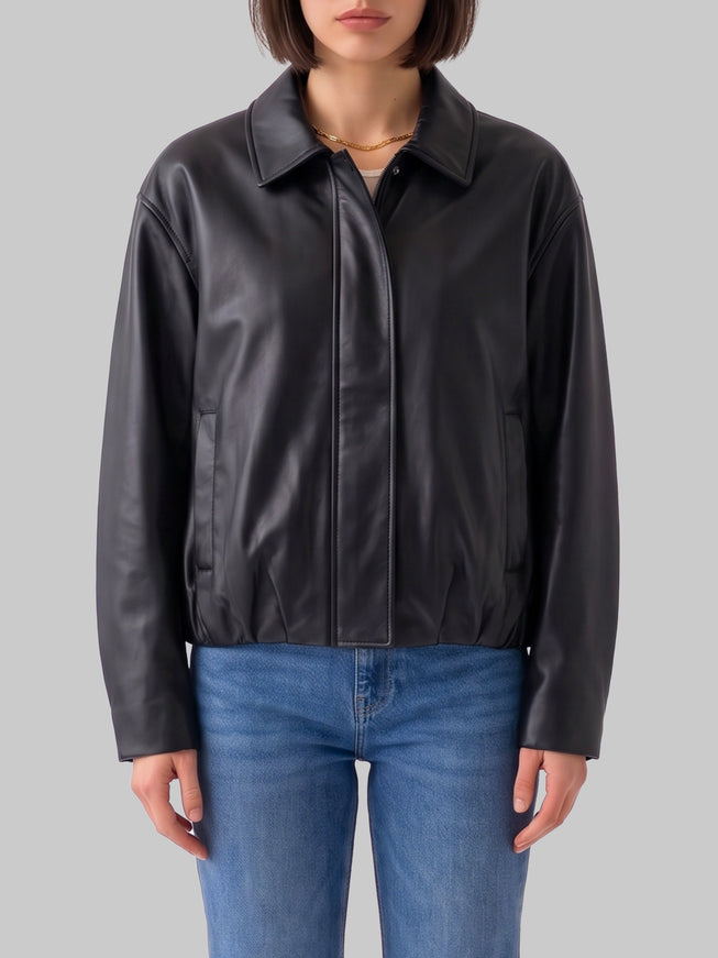 Arma Melis Black Leather Jacket Black