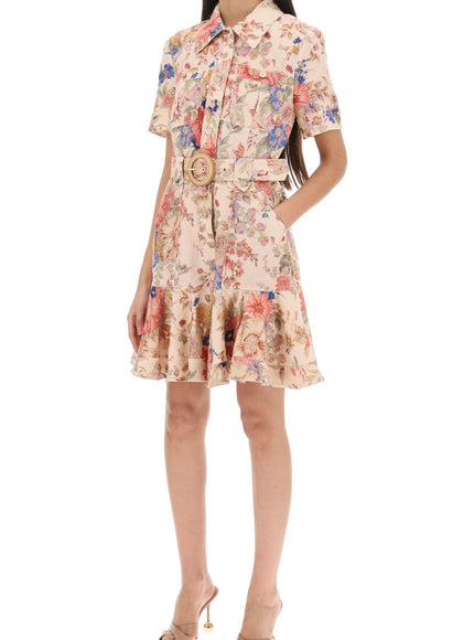 Zimmermann august belted linen shirt dress