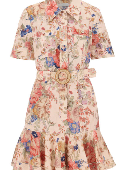 Zimmermann august belted linen shirt dress