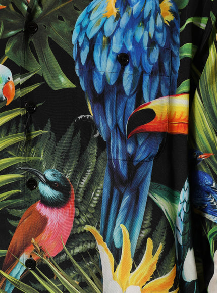 Dolce & Gabbana Multicolor Parrot Print Lounge Casual Shirt
