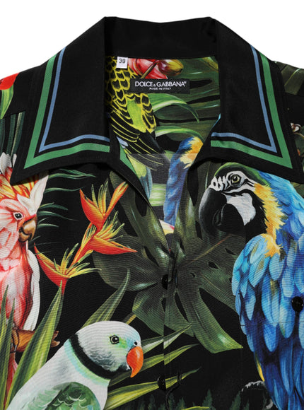 Dolce & Gabbana Multicolor Parrot Print Lounge Casual Shirt