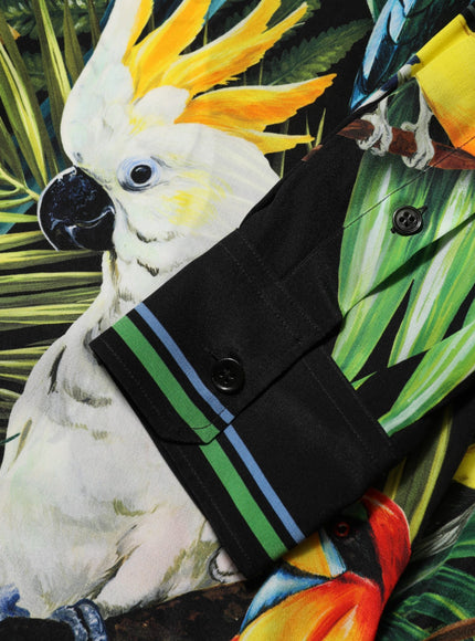Dolce & Gabbana Multicolor Parrot Print Lounge Casual Shirt