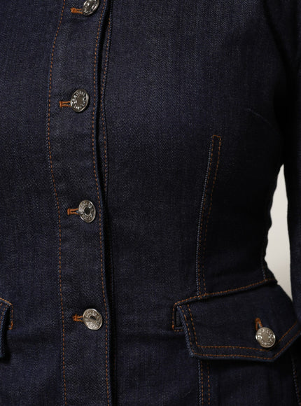 Dolce & Gabbana Dark Blue Collared Denim Jacket