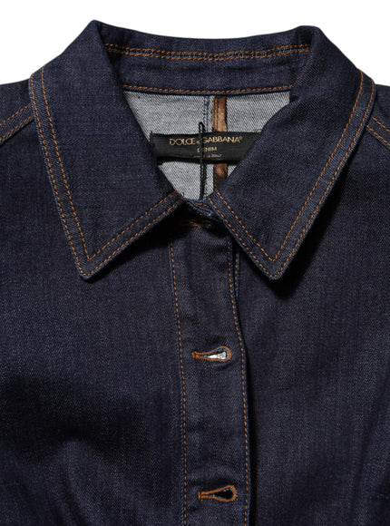 Dolce & Gabbana Dark Blue Collared Denim Jacket