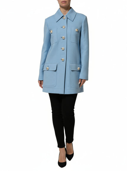 Dolce & Gabbana Blue Buttoned-Down Coat Jacket