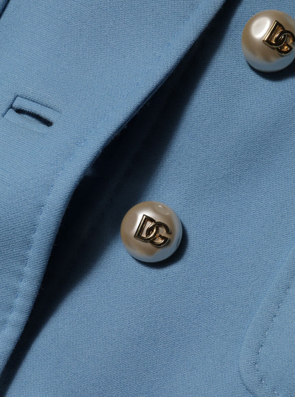 Dolce & Gabbana Blue Buttoned-Down Coat Jacket