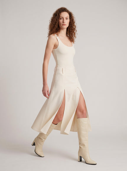 Sutton New York Midi Panel Skirt In Double Crepe