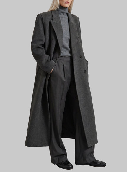 The Frankie Shop Grey Gaia Double-breasted Coat
