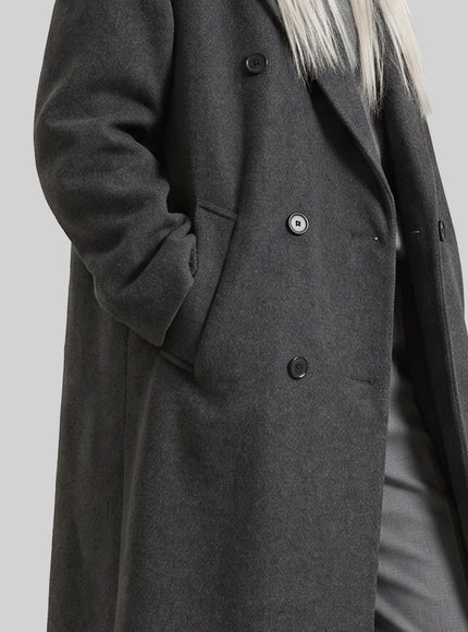 The Frankie Shop Grey Gaia Double-breasted Coat
