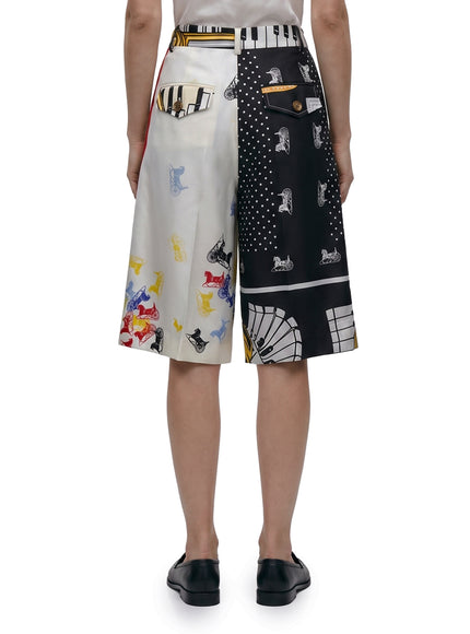 Celine Shorts In Printed Silk Twill