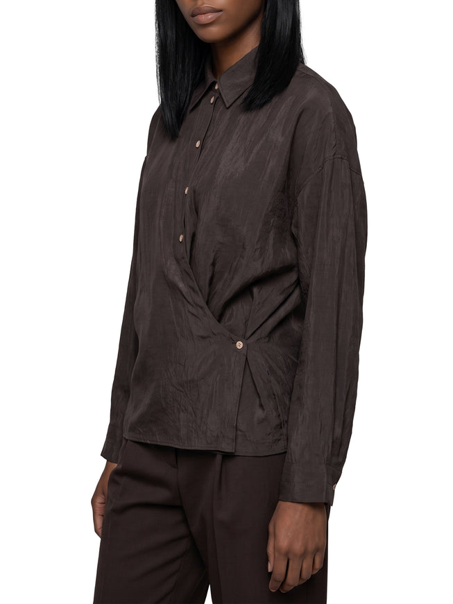 Lemaire Licorice Straight Collar Twisted Shirt