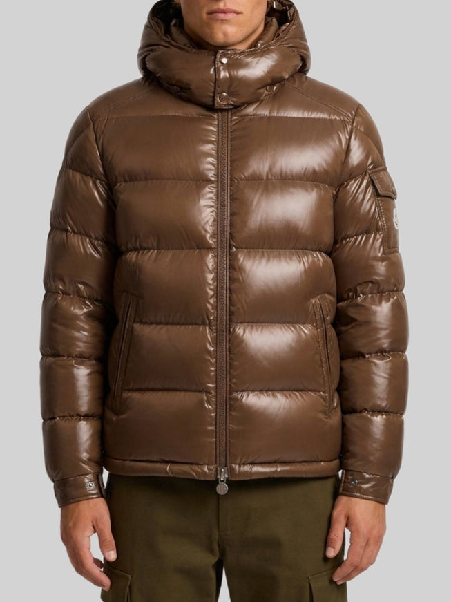 Moncler Short Maya Down Jacket Brown