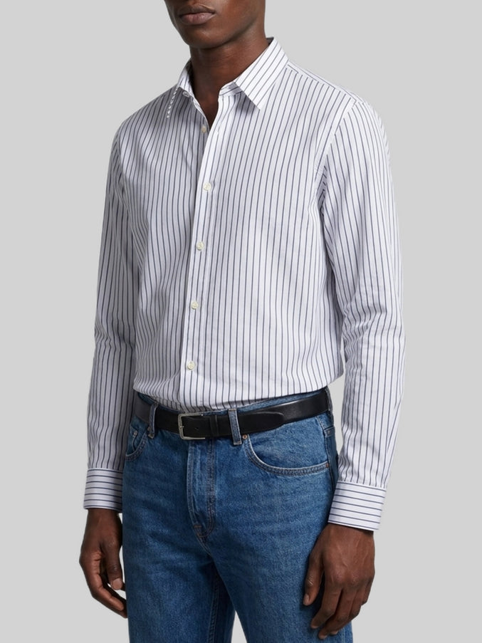 Saint Laurent Striped Cotton Poplin Shirt