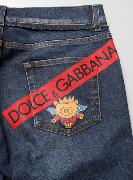 Dolce & Gabbana Blue Cotton Stretch Skinny Men Denim Jeans