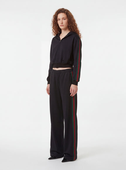 Gucci Zip Jacket In Cotton Jersey With Web Ribbon