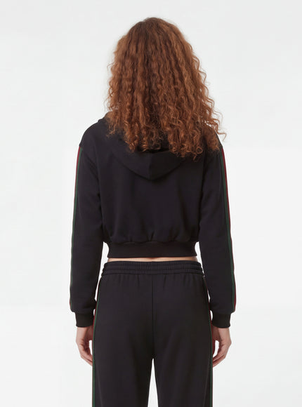 Gucci Zip Jacket In Cotton Jersey With Web Ribbon