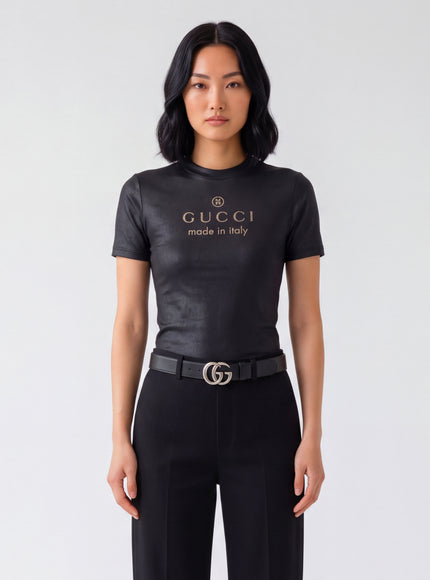 Gucci Printed Technical Cotton T-shirt Black