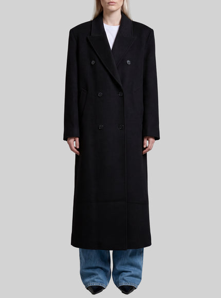 The Frankie Shop Black Gaia Double-breasted Coat Black