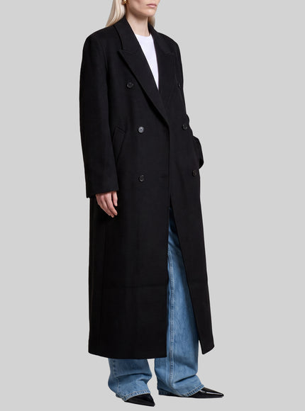 The Frankie Shop Black Gaia Double-breasted Coat