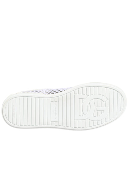 Dolce & Gabbana White Mesh Inserts Low Top Sneakers